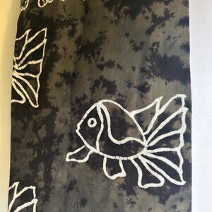 TROPICAL SARONG, Size 44 x 60, Cotton/Rayon Blend, Fish and Hearts Batik Wear